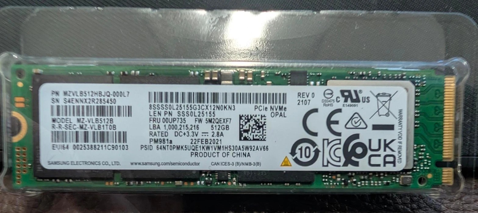 Samsung PM981a 512GB M.2 PCIE Single slot- Internal Solid State Drive (SSD)-PC