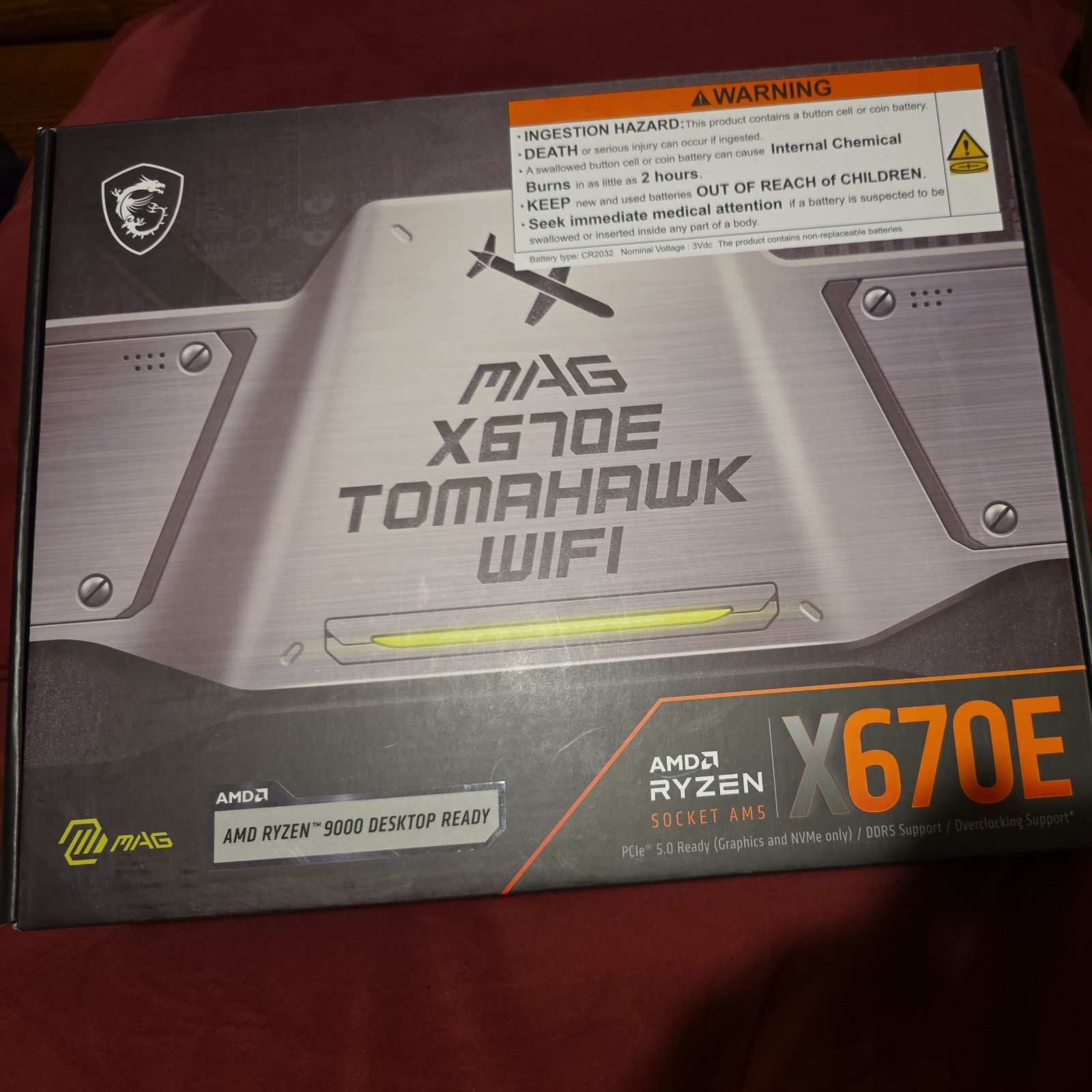 MSI MAG X670E TOMAHAWK WIFI Socket AM5 AMD X670E DDR5 ATX Motherboard - New