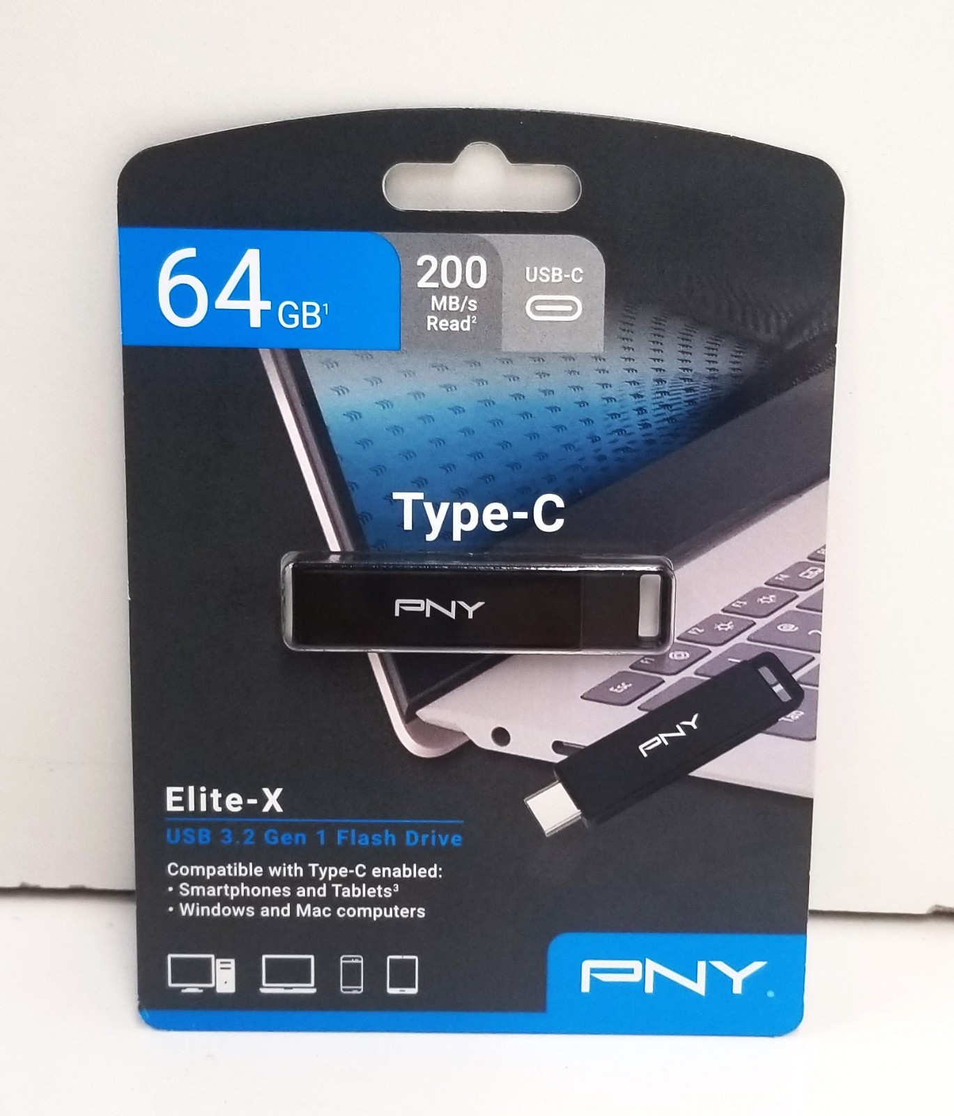 New PNY 64GB Elite-X USB-C (Type-C) 3.2 Gen 1 Flash Drive (P-FDI64GELTXC-GE)