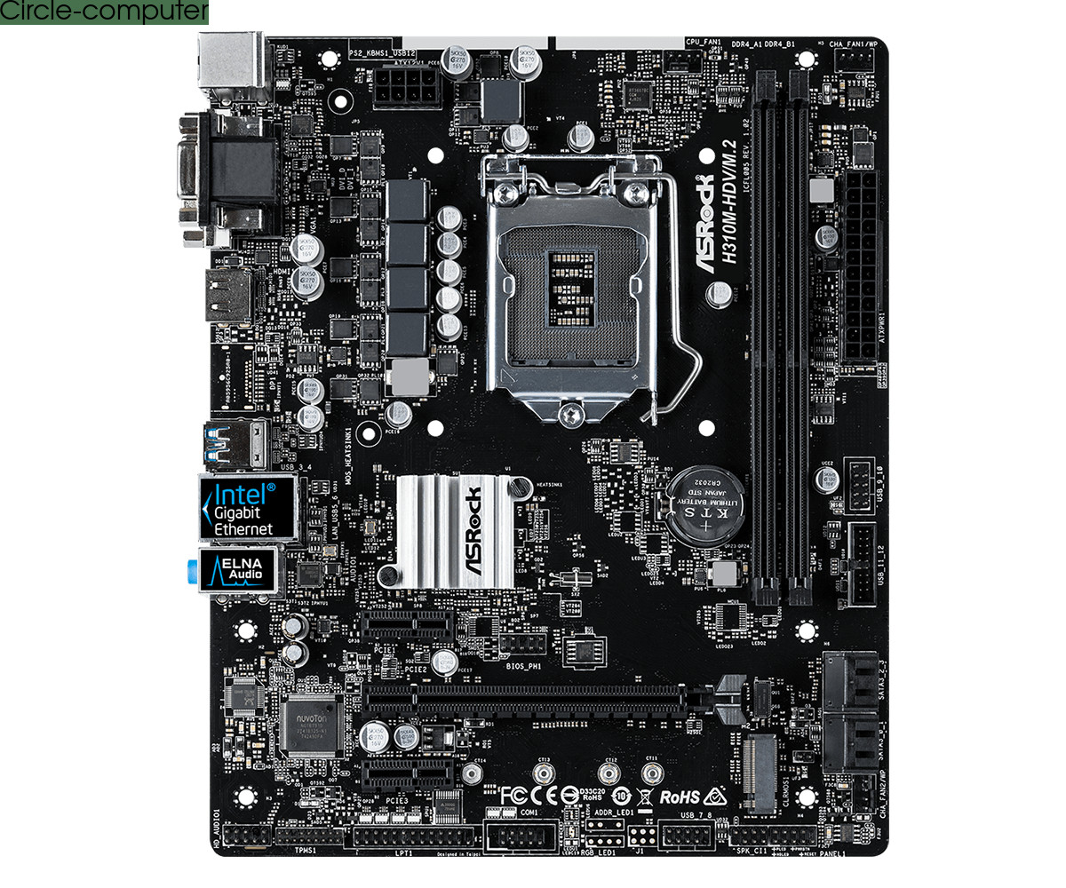FOR ASRock H310M-HDV/M.2 8/9th Gen LGA1151 HDMI DVI-D D-Sub Motherboard Test OK