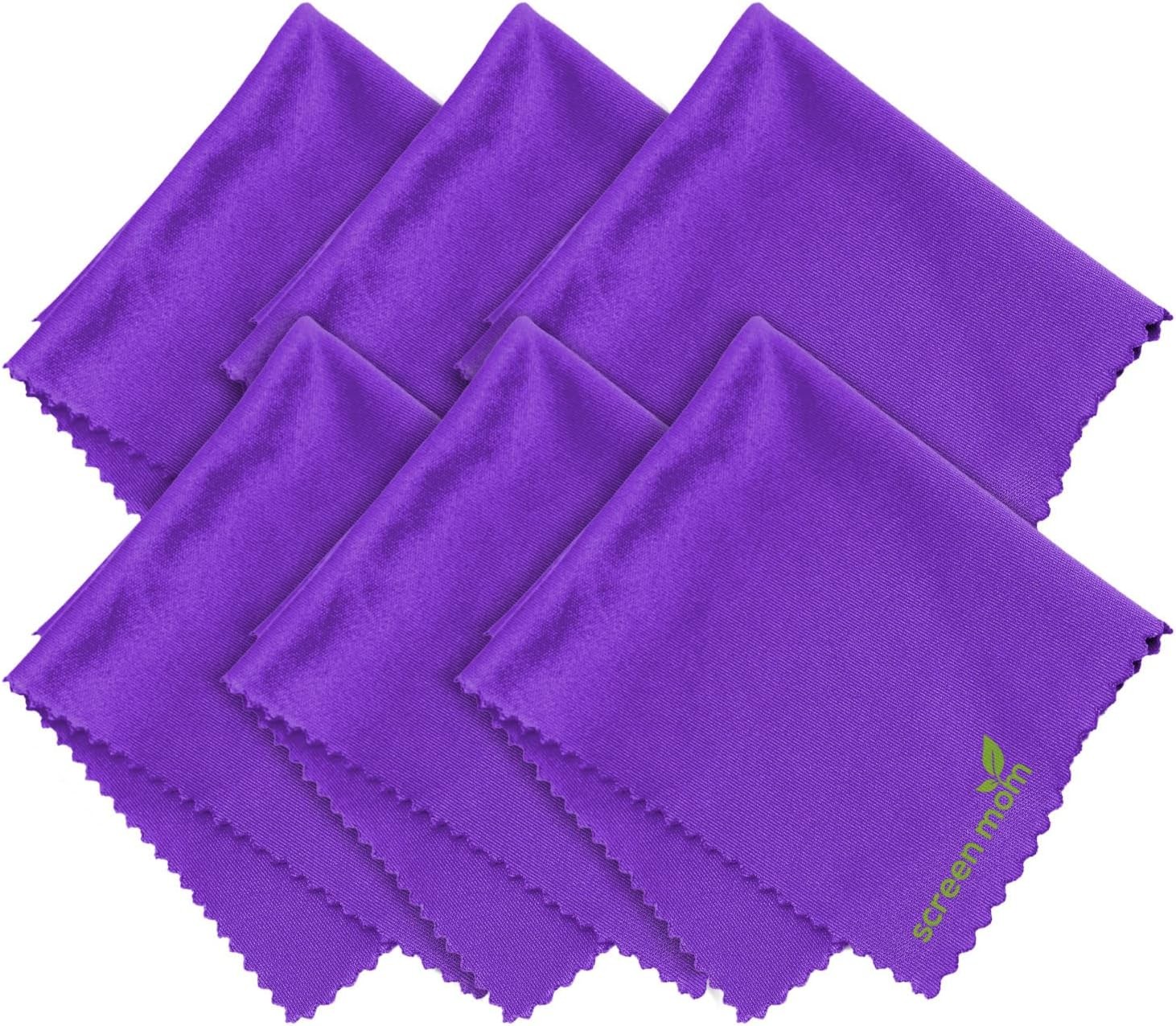 6 Pcs Microfiber Cleaning Cloths for TV Laptop Car Monitor Lens Scratch Free