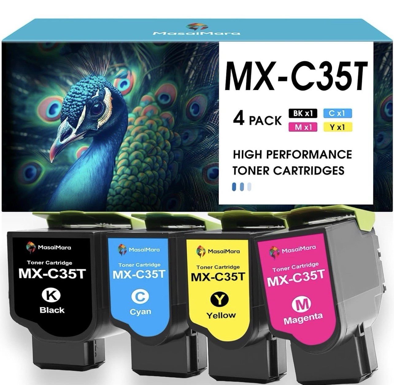 MasaiMara High Capacity MX-C35T MX-C35TB MX-C35TC MX-C35TY MX-C35TM Compatibl...