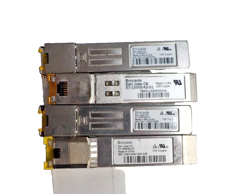 Lot of*4 Brocade  57-1000042-01/57-1000042-02 1GE Copper SFP Optical Transceiver