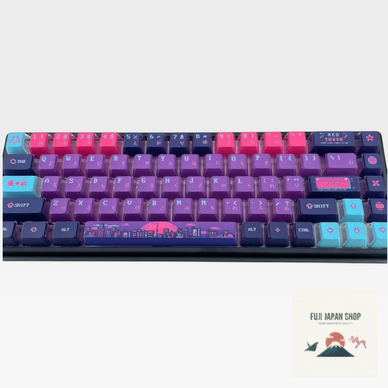 Arbiter Studio POLAR 65 Neo Tokyo Mechanical Gaming Keyboard Black Frame Used