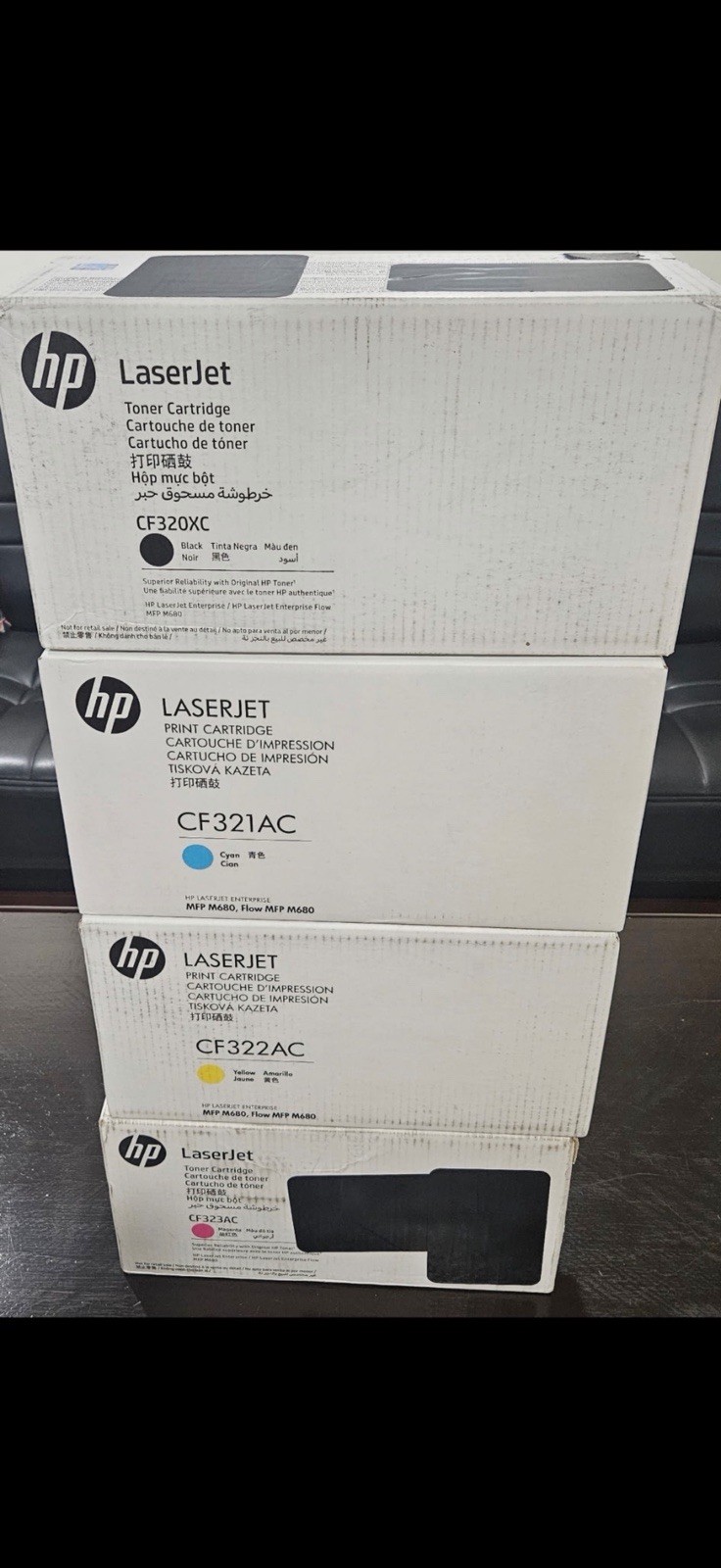 Genuine HP LaserJet Toner Set CF320XC CF321AC CF322AC CF323AC M680 OEM 4-Pack