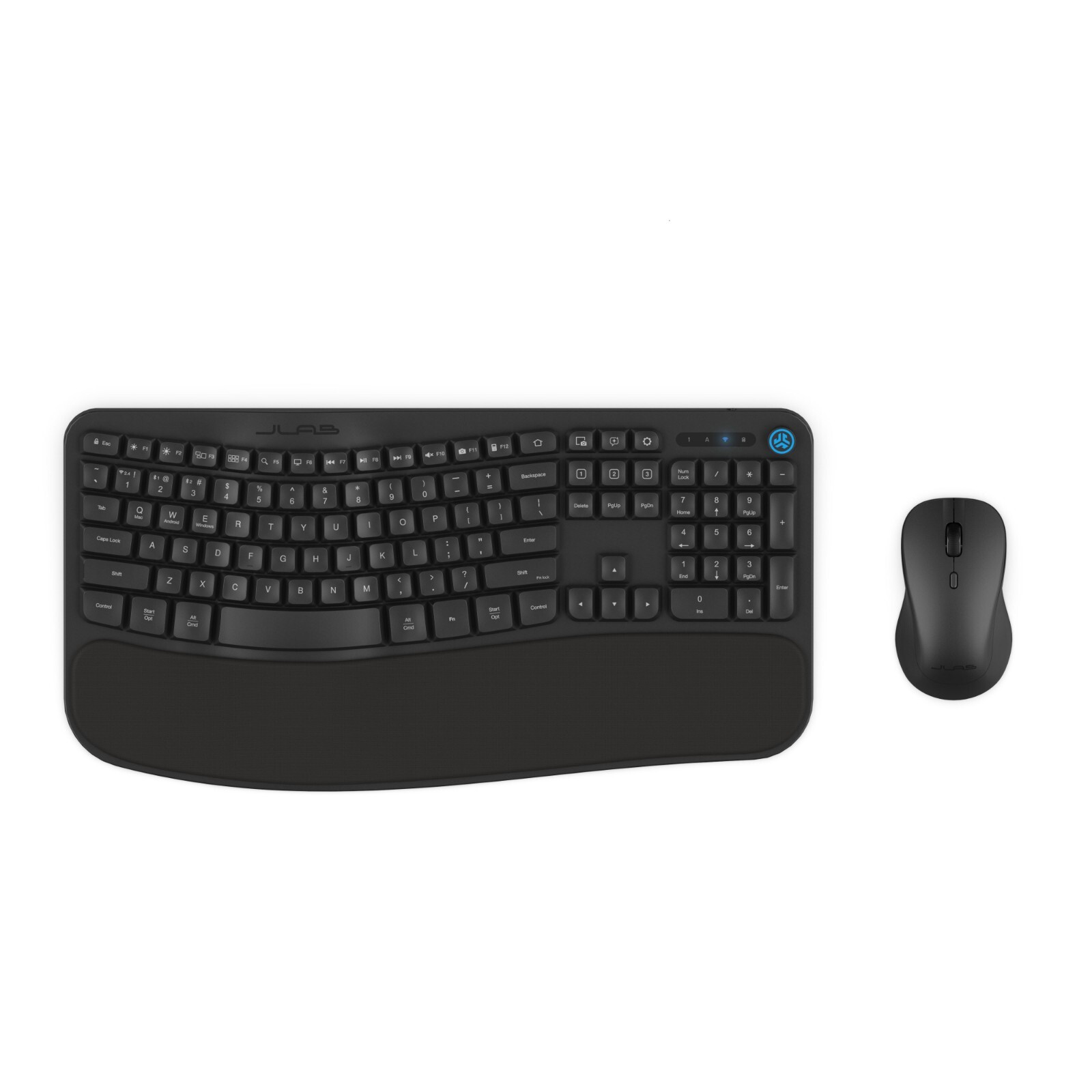 JLab Flow Wireless Keyboard & Mouse Combo: Multi-Device, Ergonomic Design, USB-C