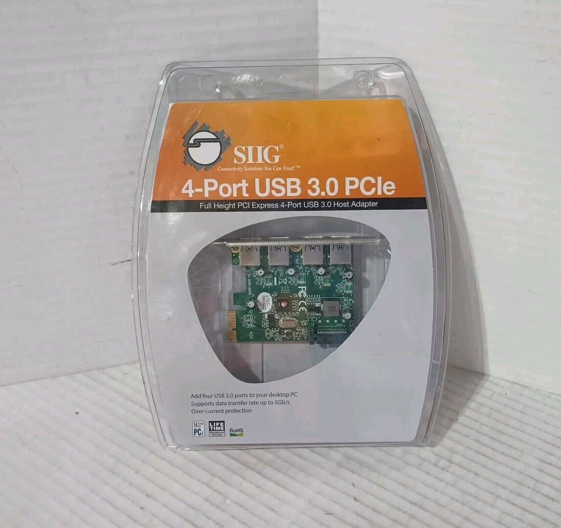 NEW SIIG 4-Port USB 3.0 PCle - NIB Factory Sealed Desktop PC Windows Digital 