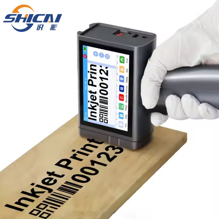 Chipless handheld inkjet printer prints on cardboard packaging bags and bottles