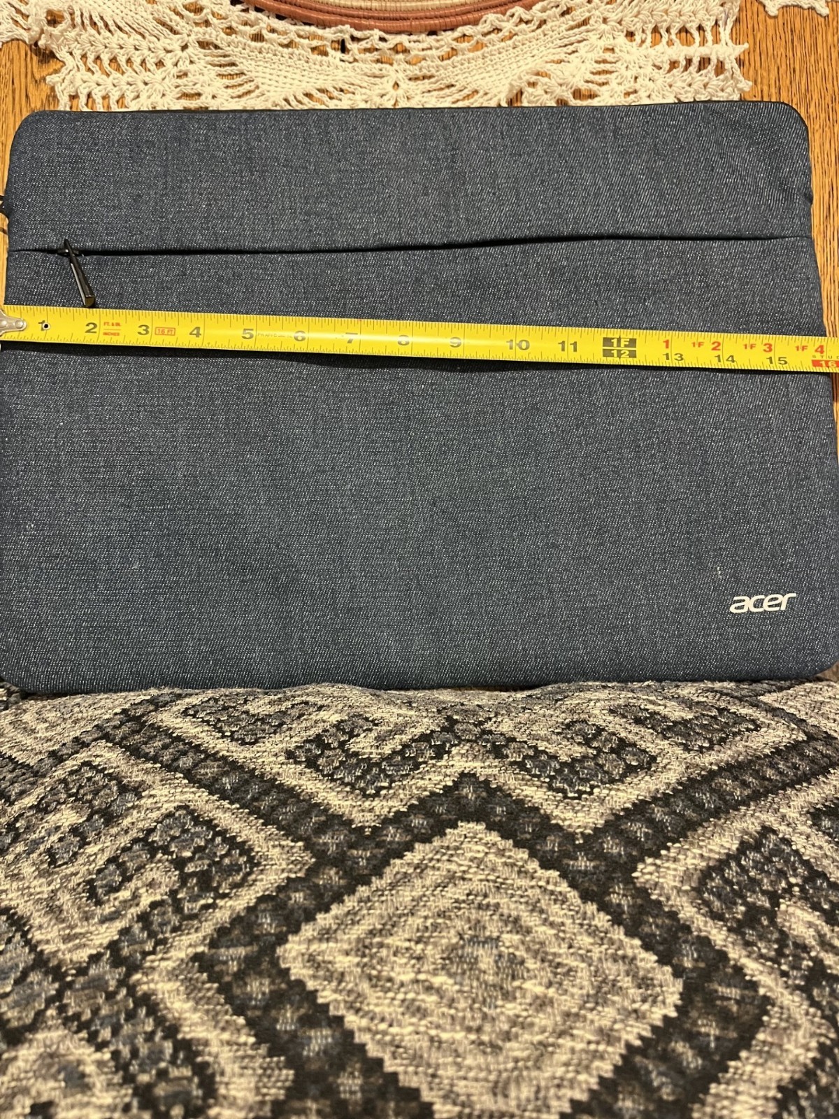 Acer Denim Blue Laptop Sleeve Case Padded Zipper Computer Bag