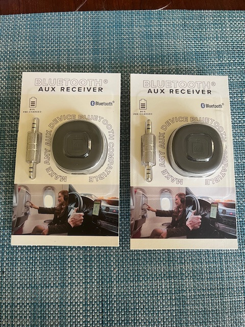Lot (2) Vivitar Bluetooth AUX Receiver 3.5mm Male-to-male USB-C Charging *NEW