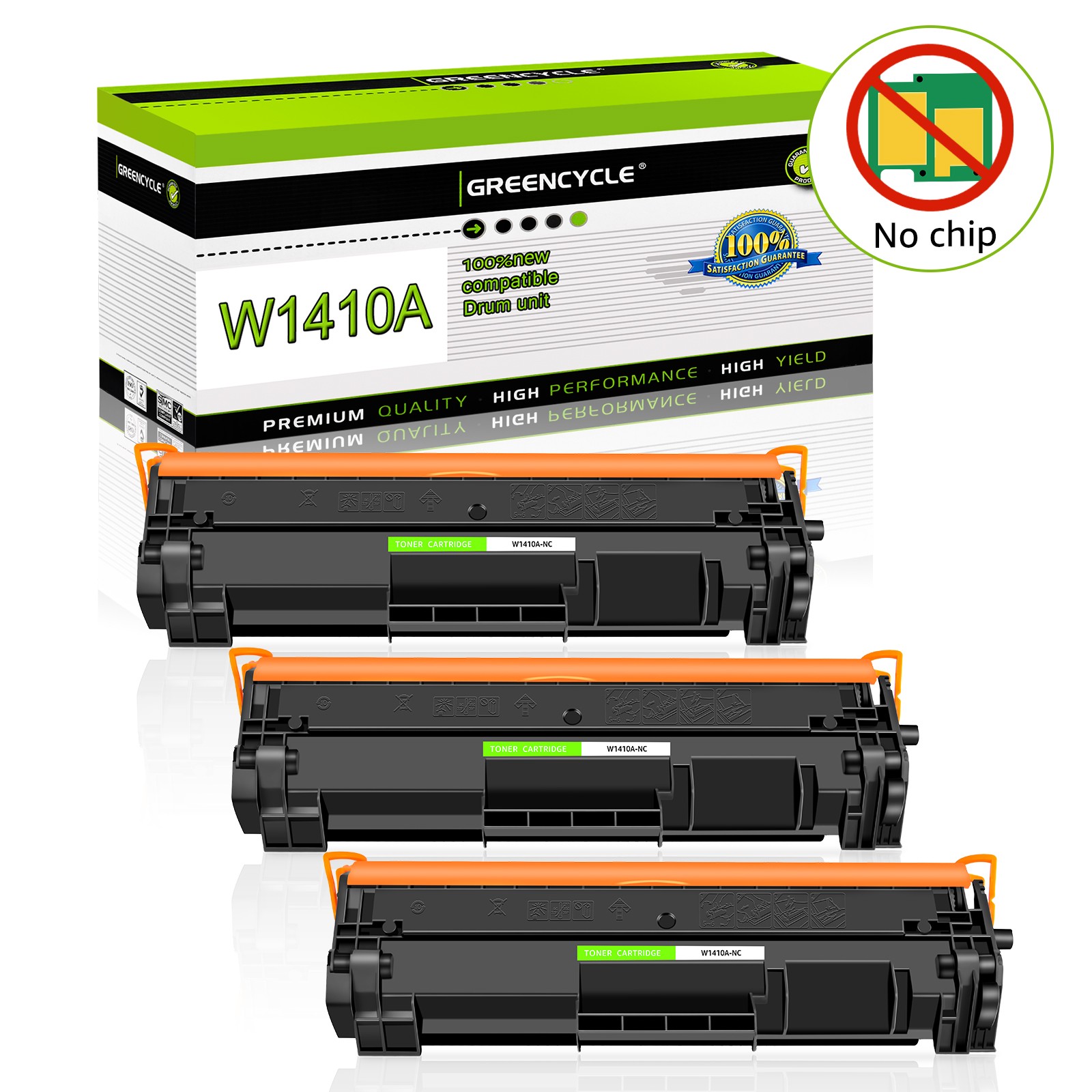 3PK NO CHIP Toner Cartridges 141A Fit for HP M110w M139w M140w Black , 950Pages