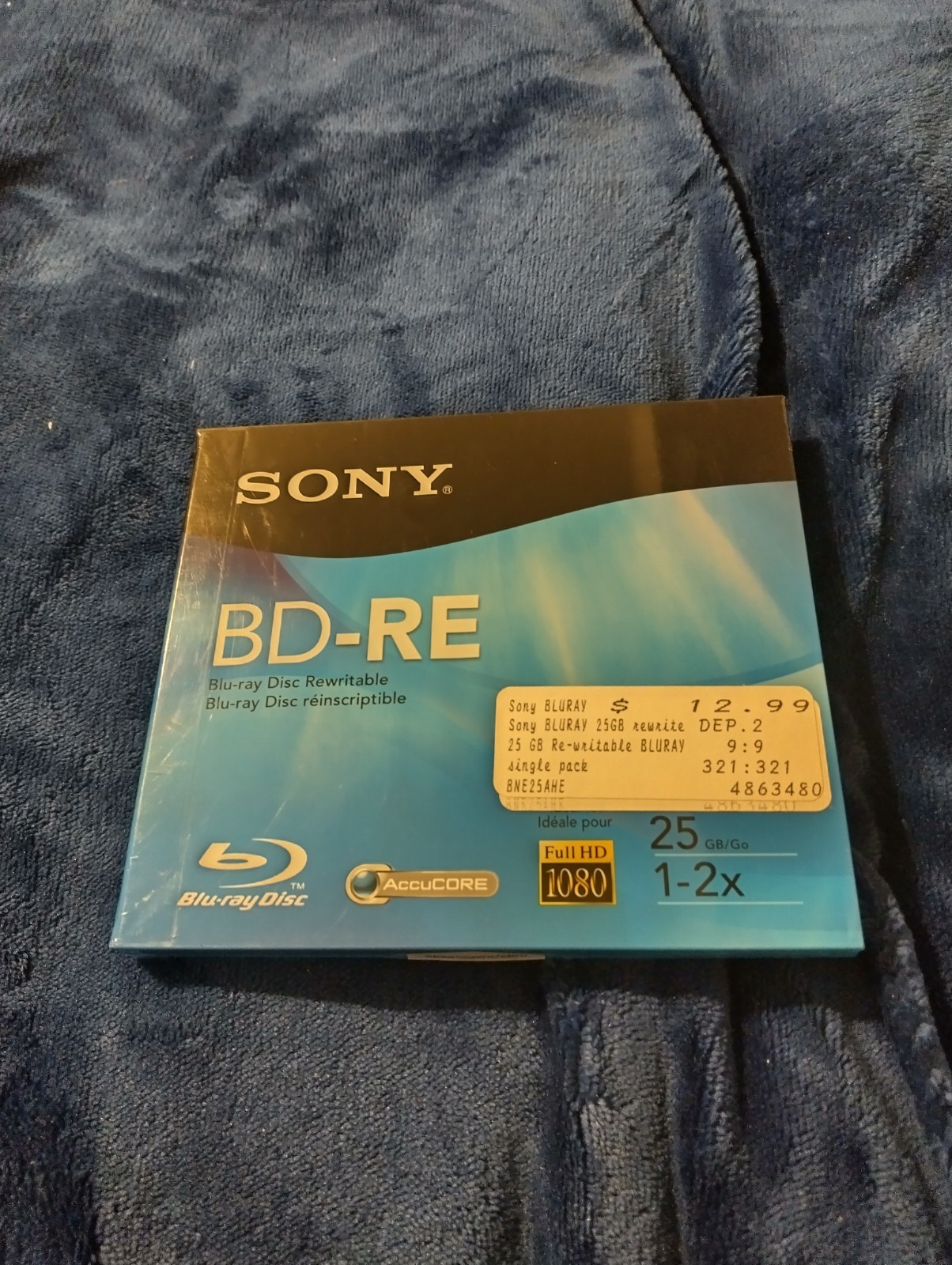 Sony Full HD 1080 Recordable/Rewritable BD-RE 25GB 1-2X