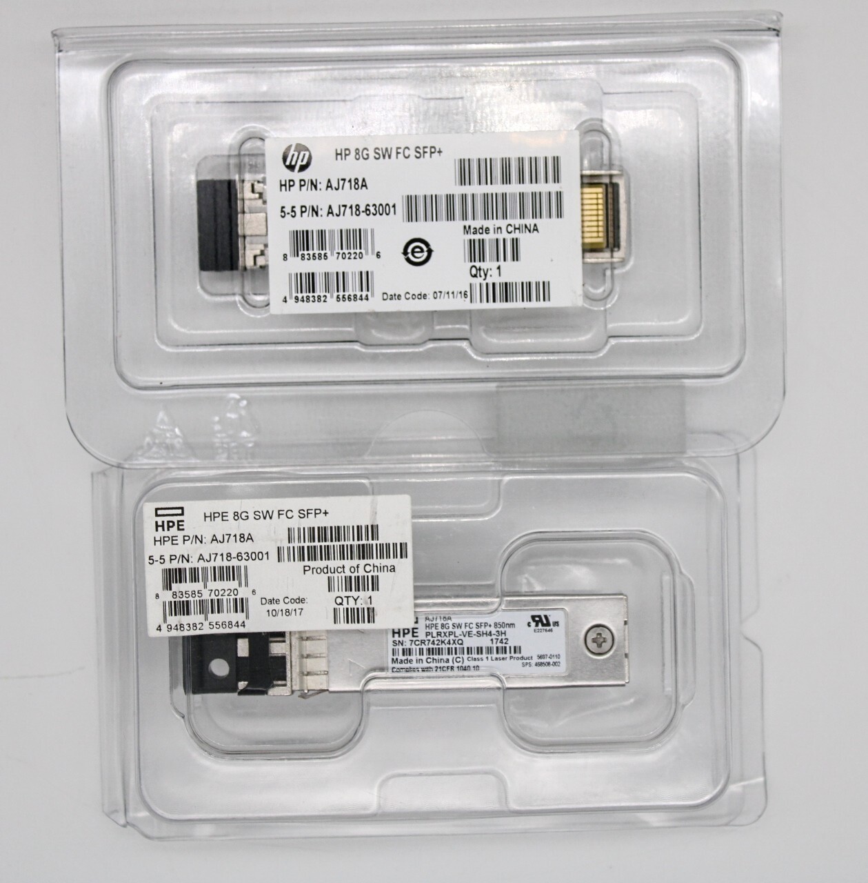 HP AJ718A AJ718A-63001 8Gb SW B-series FC SFP+ Open Box x 2 (Lot of 2)