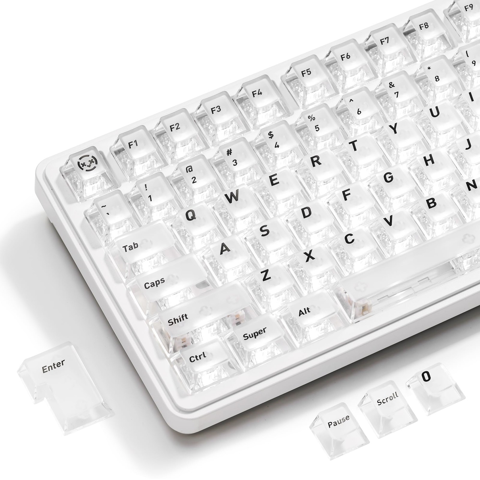 XVX White Clear Keycaps,Transparent Keycaps 60 75 100 Percent,Ceramic Keycap ...