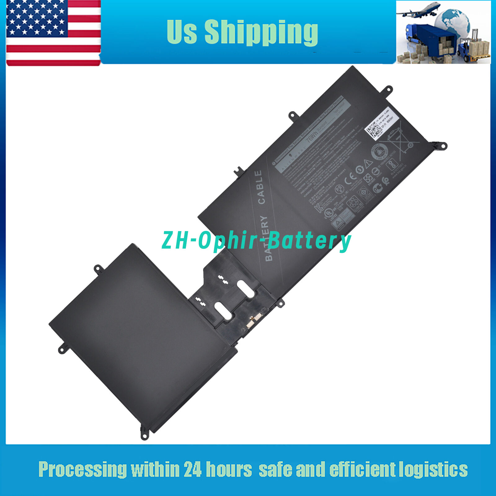 New Genuine Y9M6F Laptop Battery for Dell  M15 R2 M17 R2 8K84Y 0Y9M6F 76Wh 11.4V