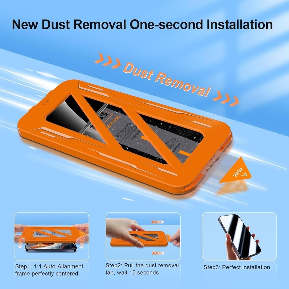 QHOHQ [1 Second Auto-Install] 2 Pack Screen Protector for iPhone 17 Pro 6.3 Inc