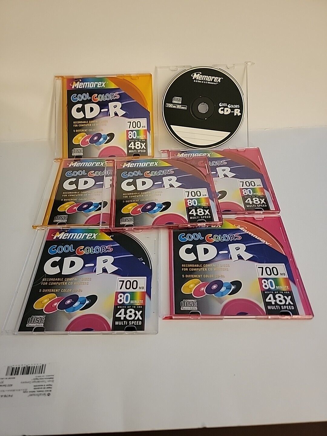 Memorex Cool Colors CD-R 10pk - 40X 700 MB 80 MIN - New Old Stock