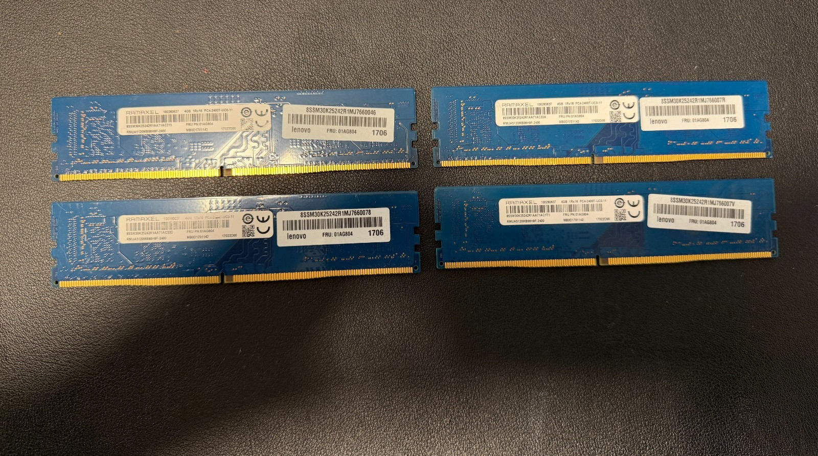 4 GB DDR4-RAM 288-pin PC4-2400 non-ECC 'Ramaxel RMUA5120MB86H9F-2400' - LOT OF 4
