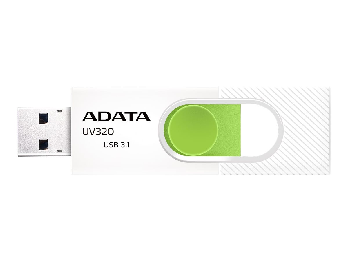 ADATA UV320 USB Flash Drive 3.2 Gen 1 White and Green AUV320-128G-RWHGN