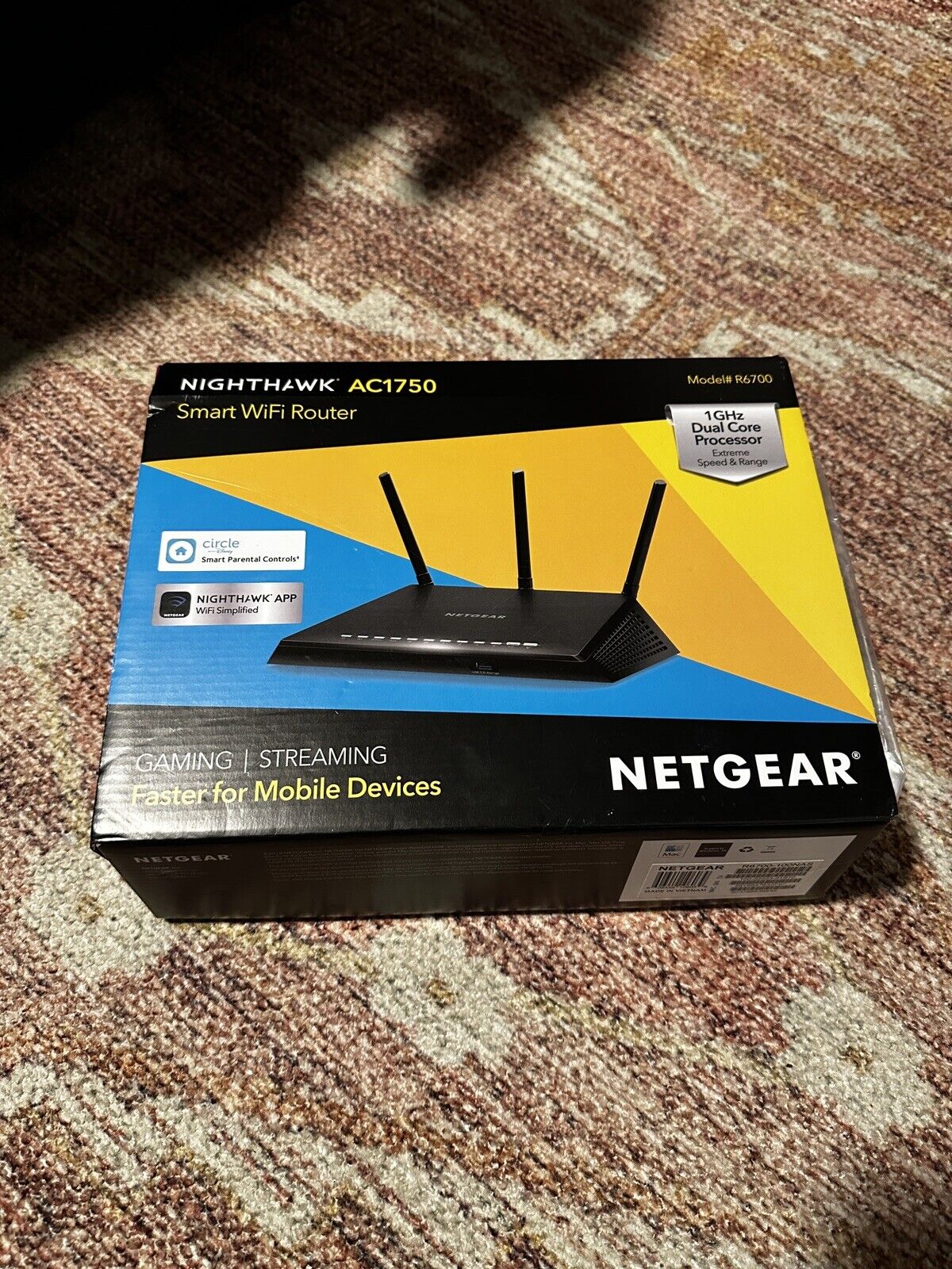 Netgear Nighthawk Ac1750 R6700-100nas Smart Wifi Router Open Box