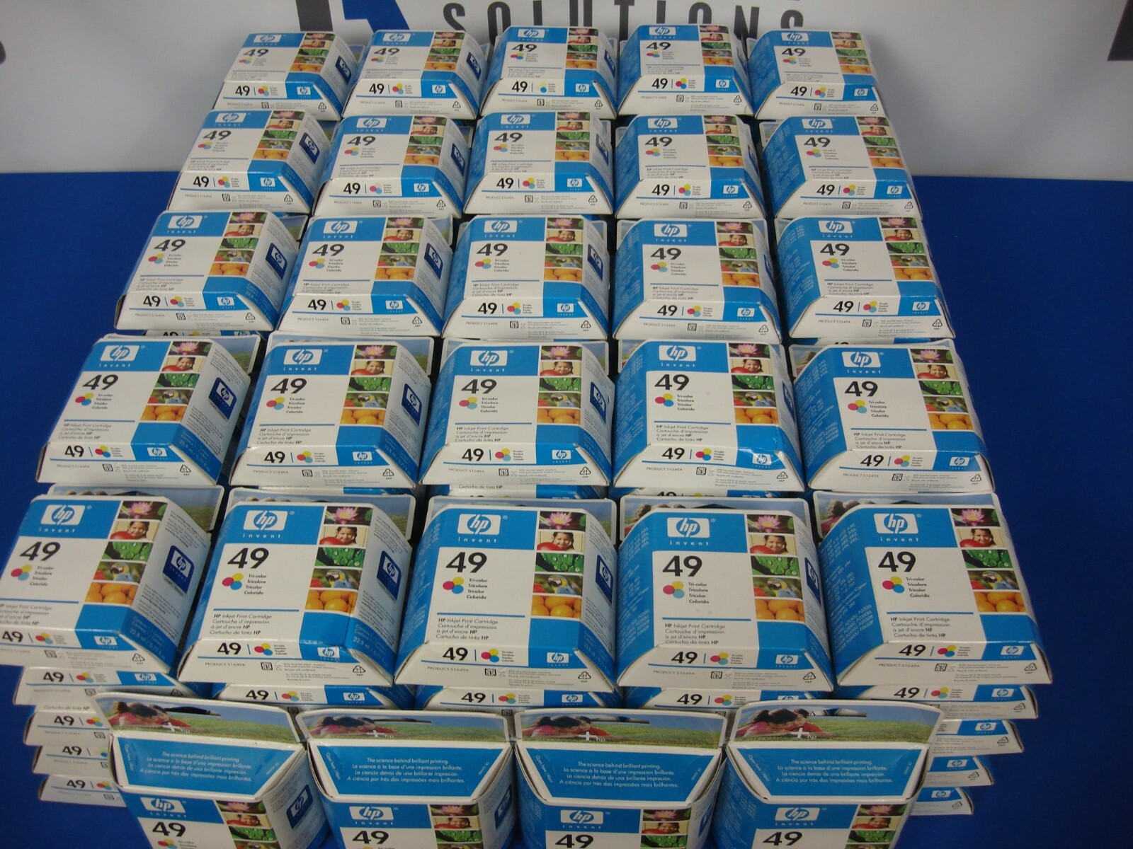 NEW HUGE LOT OF 129 GENUINE OEM HP 49 SEALED COLOR INKJET INK CARTRIDGES 51649A