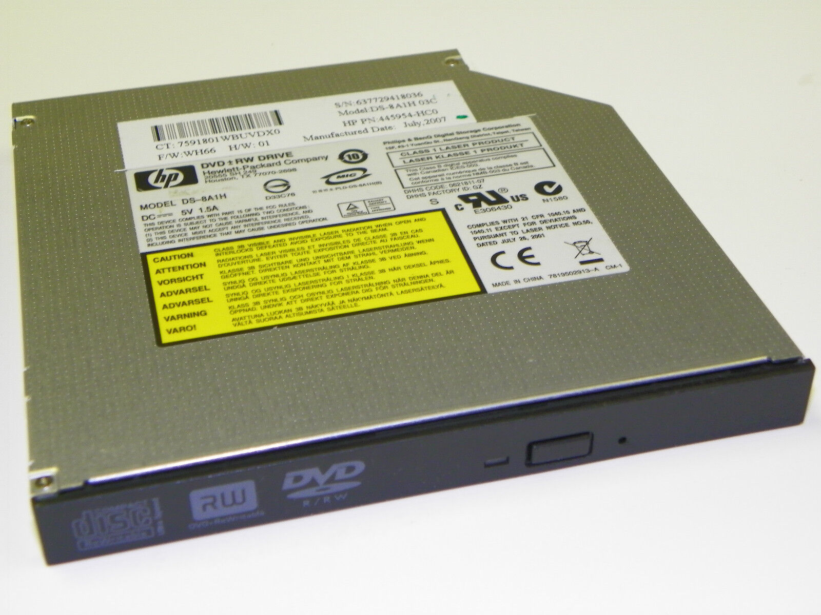 Philips DS-8A1H Slim IDE DVD±RW Lightscribe Technology Laptop Drive