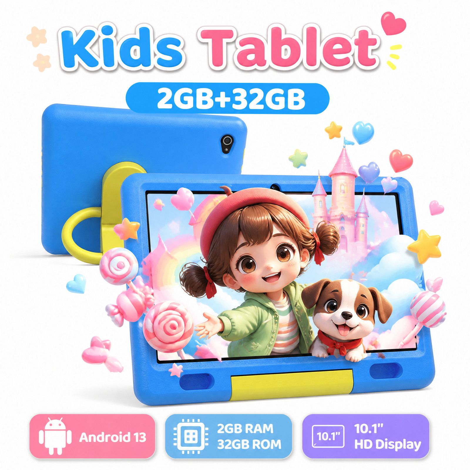 10PCS 10 INCH Kids Tablet Android 13 32GB ROM Wifi Bluetooth 5000mAh Google