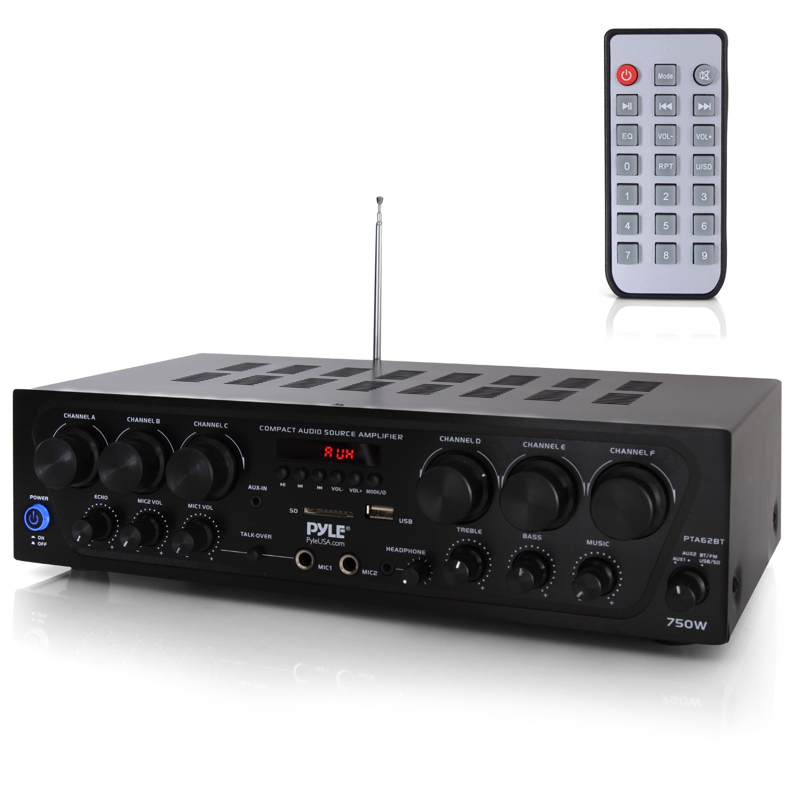 	Pyle Wireless Bluetooth Home Audio Amplifier System-Upgraded 6 Channel 750 W...