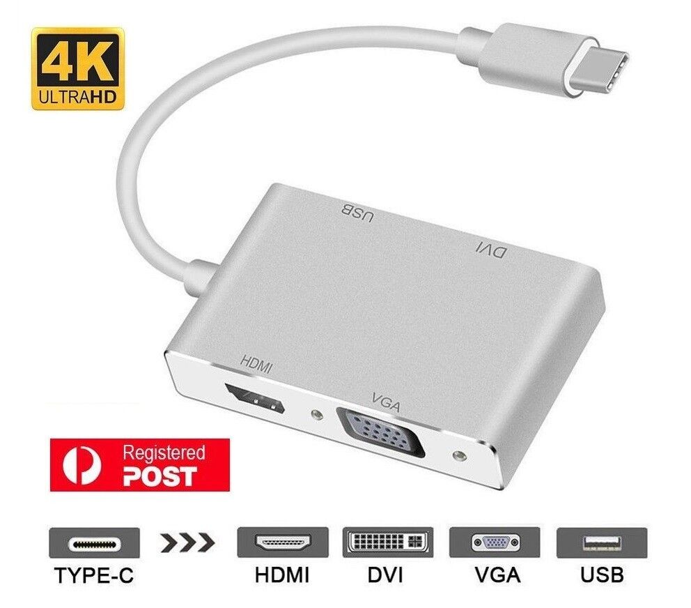 USB-C 3.1 to DVI HDMI VGA Display Adapter 4K*2K HD For Samsung Galaxy Z FLIP3 5G