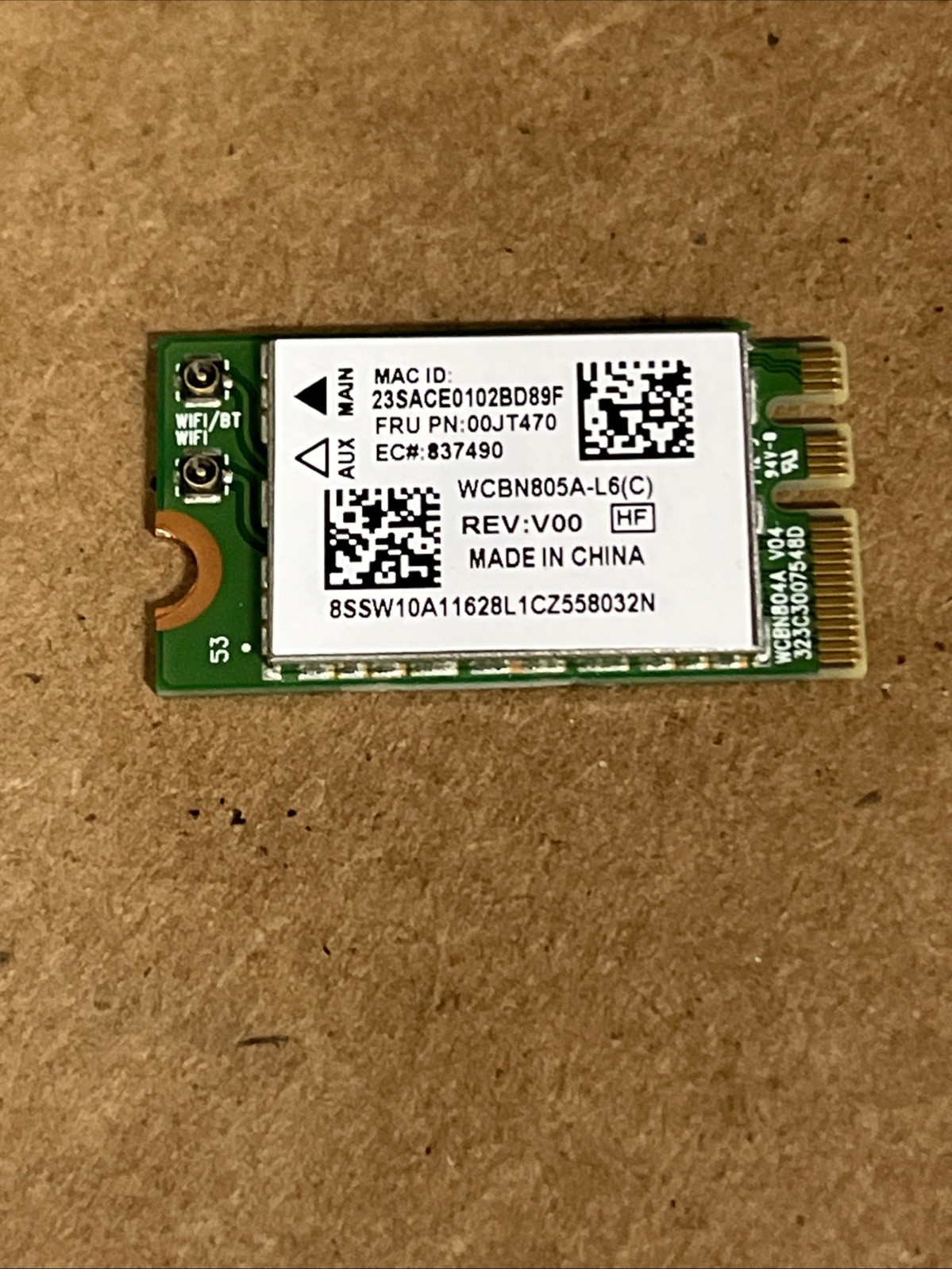 Lenovo OEM 00JT470 Atheros QCNFA34AC Wireless-AC 802.11a/b/g/n/ac BT NGFF
