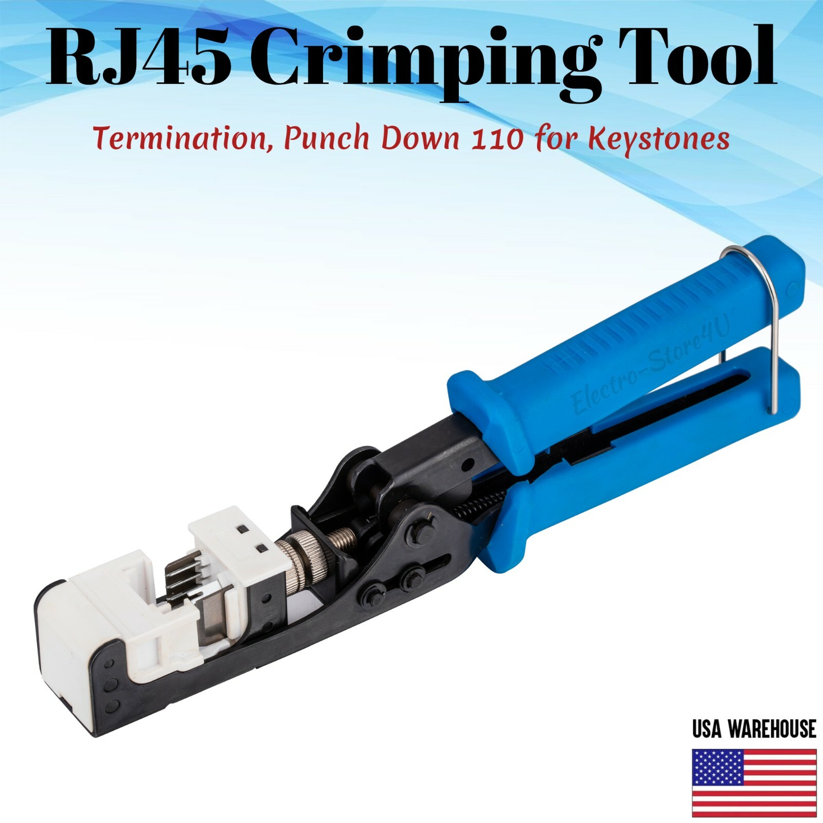 Crimping Tool for Keystones Termination 110 Punch Down Cat6 Cat5e RJ45 45 Degree
