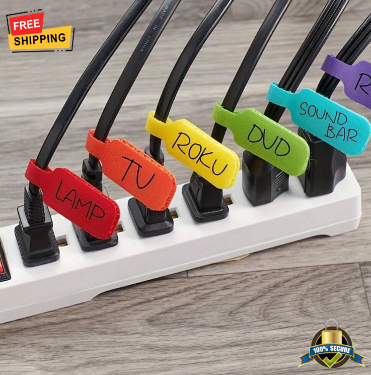 25pcs Wire Markers - Writable Cable Labels with Hook, Loop for Easy Organization