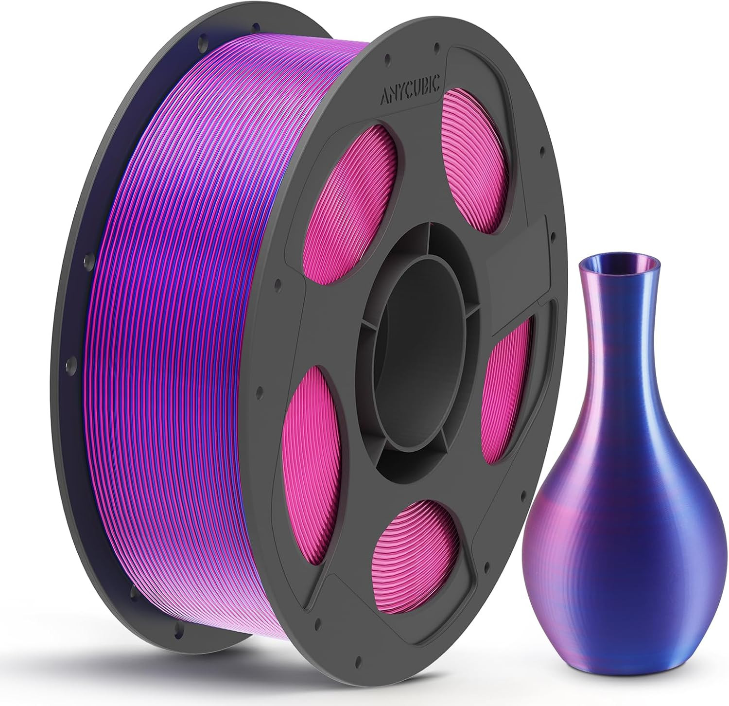 Silk Dual Color Pla Filament, 2-In-1 Chrome Coextrusion Color Change