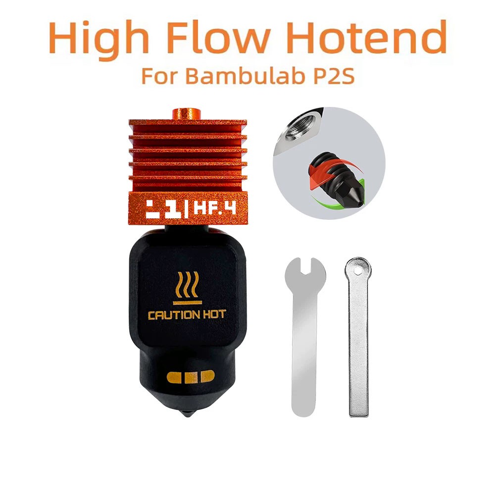 0.4mm/0.6mm/0.8mm Hardened Steel Nozzle High Flow Hotend Kit For Bambu Lab P2S