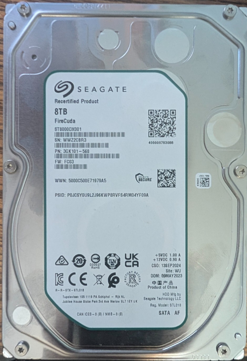 Seagate FireCuda 8TB Hybrid HDD ST8000DX001 (Recertified)