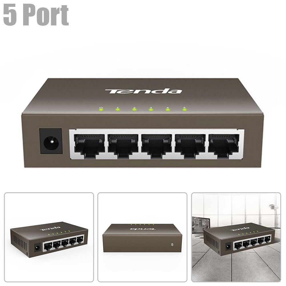 5-Port 10/100/1000Mbps Gigabit Ethernet LAN Network Desktop Switch PC Laptop