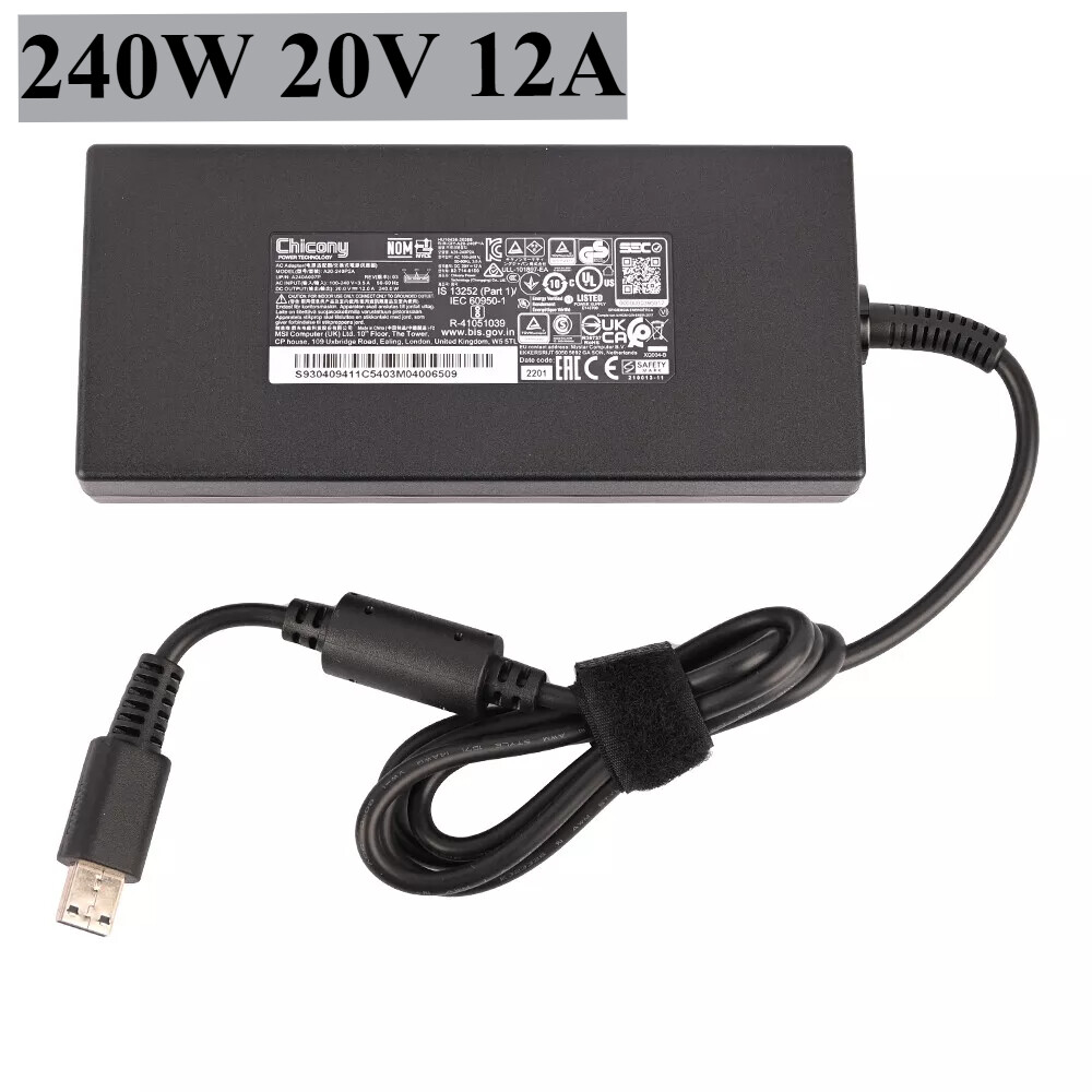 Original Chicony 240W Adapter A20-240P2A for MSI GE66 GE76 GE77 USB Tip Charger