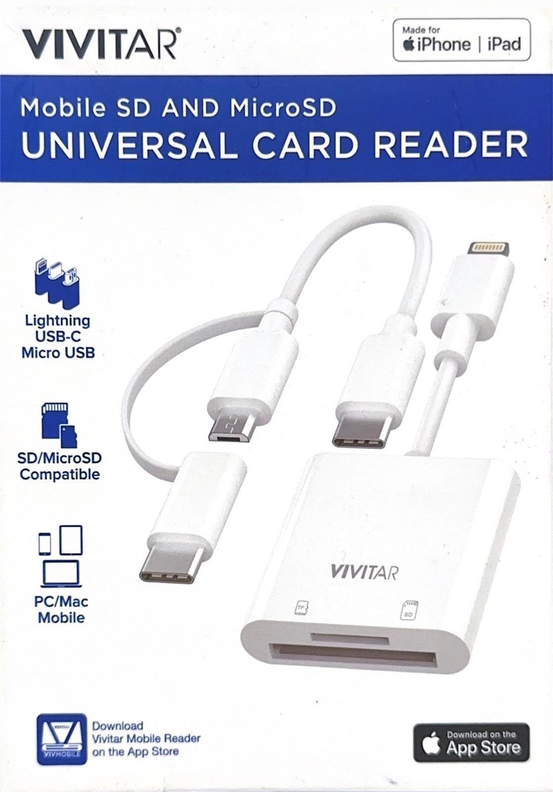 Vivitar Apple MFI/Android Mobile Card Reader (Open Box)
