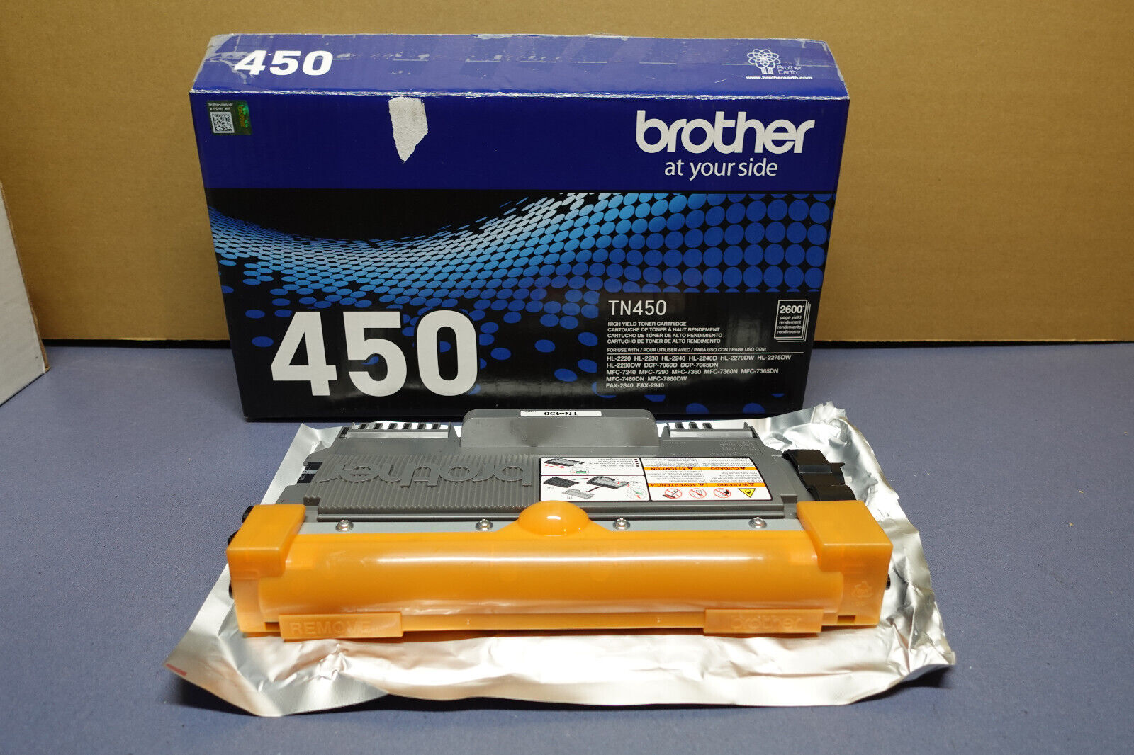 Brother TN450 High Yield Black Toner Cartridge Genuine OEM