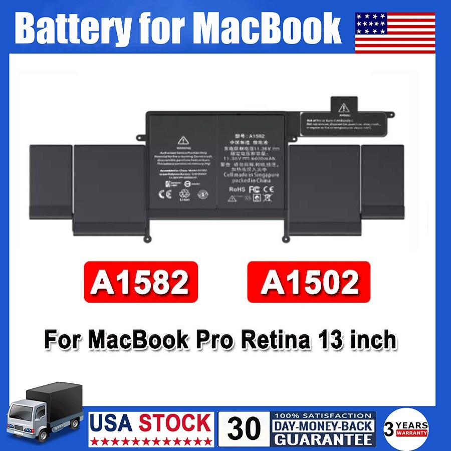 A1582 Battery for Apple MacBook Pro Retina 13" A1502 Early 2015 Mid 2014