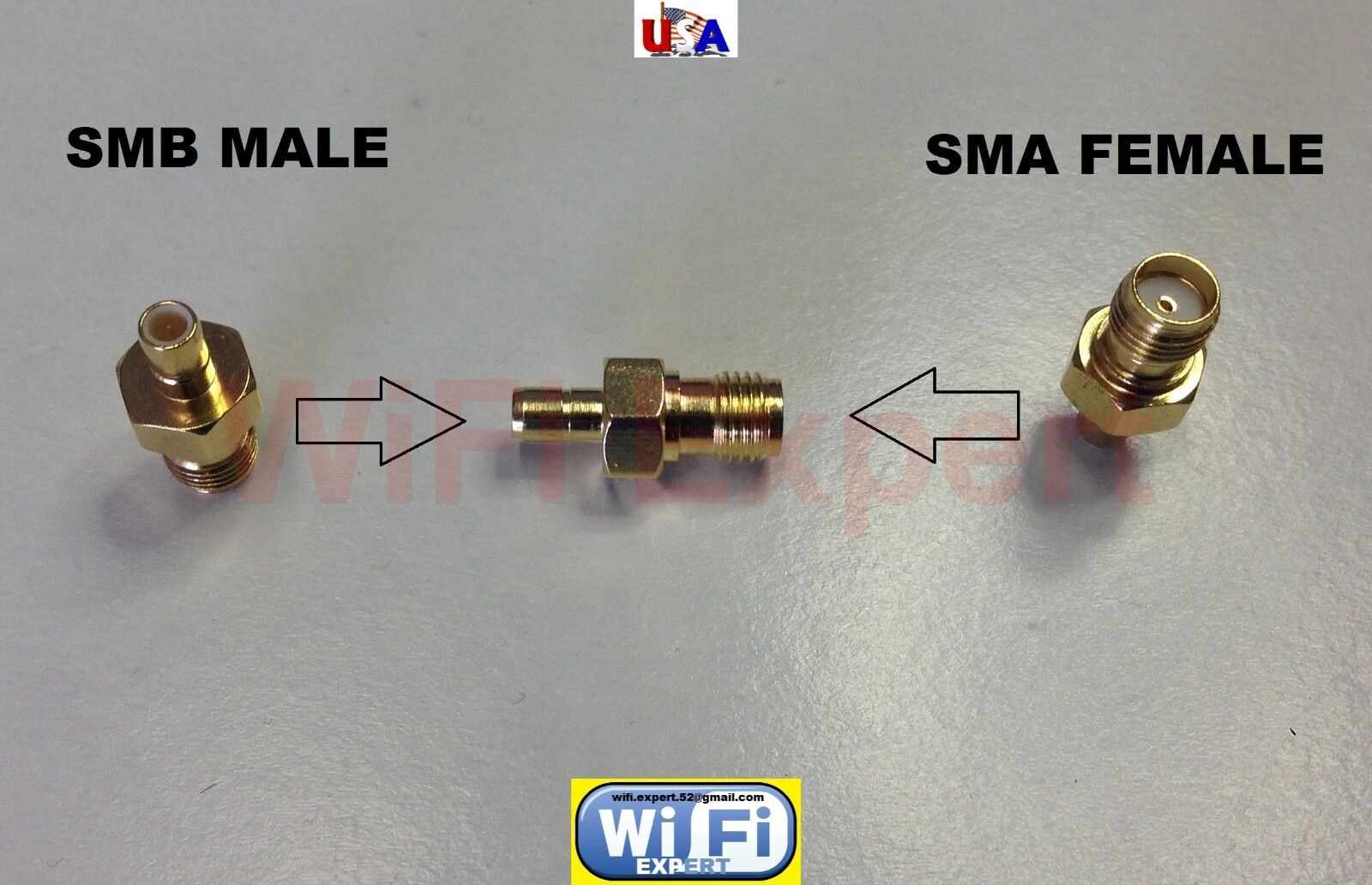 SMA Female To SMB Male  Antenna Adapter Converter SMA Jack to SMB Straight USA