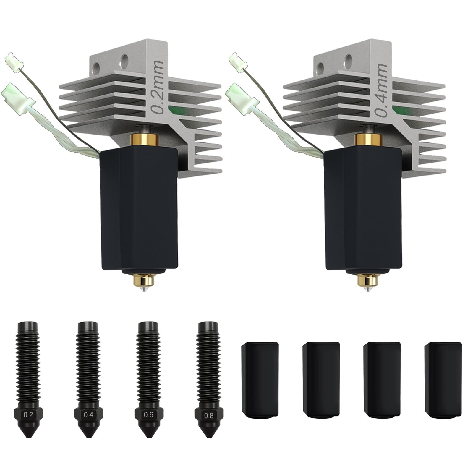 2 Pack 0.2mm/0.4mm Centauri Carbon Hotend with Hardened Steel Nozzles 0.2mm/0.4m
