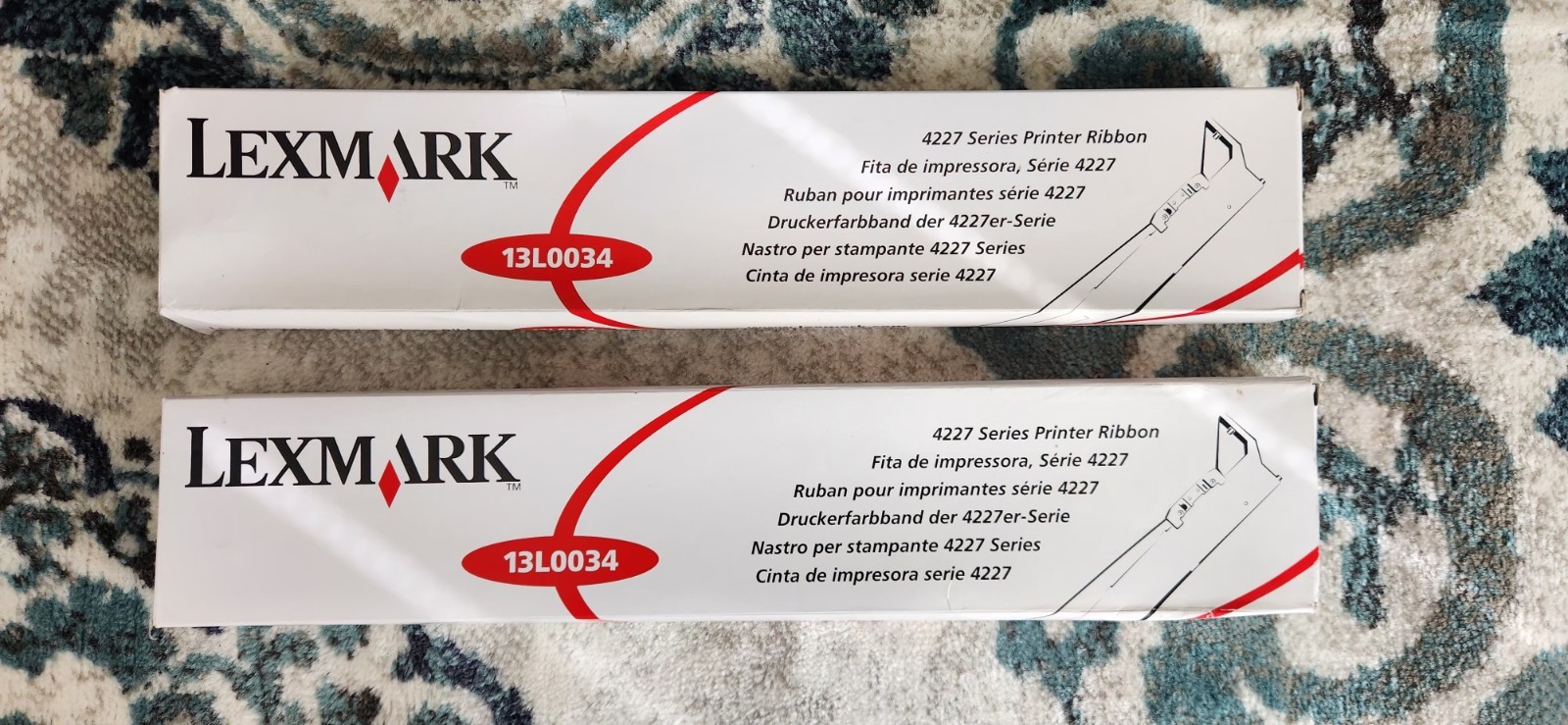 Genuine Lexmark Printer Ribbon for 4227 Plus/4227 Printers, Black #13L0034 2pk