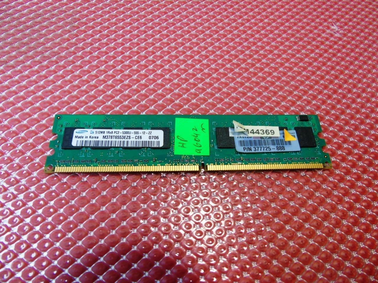 HP a6042n PC 512MB  M378T6553EZS-CES Desktop Memory 1Rx8 PC2-5300U, 377725-888