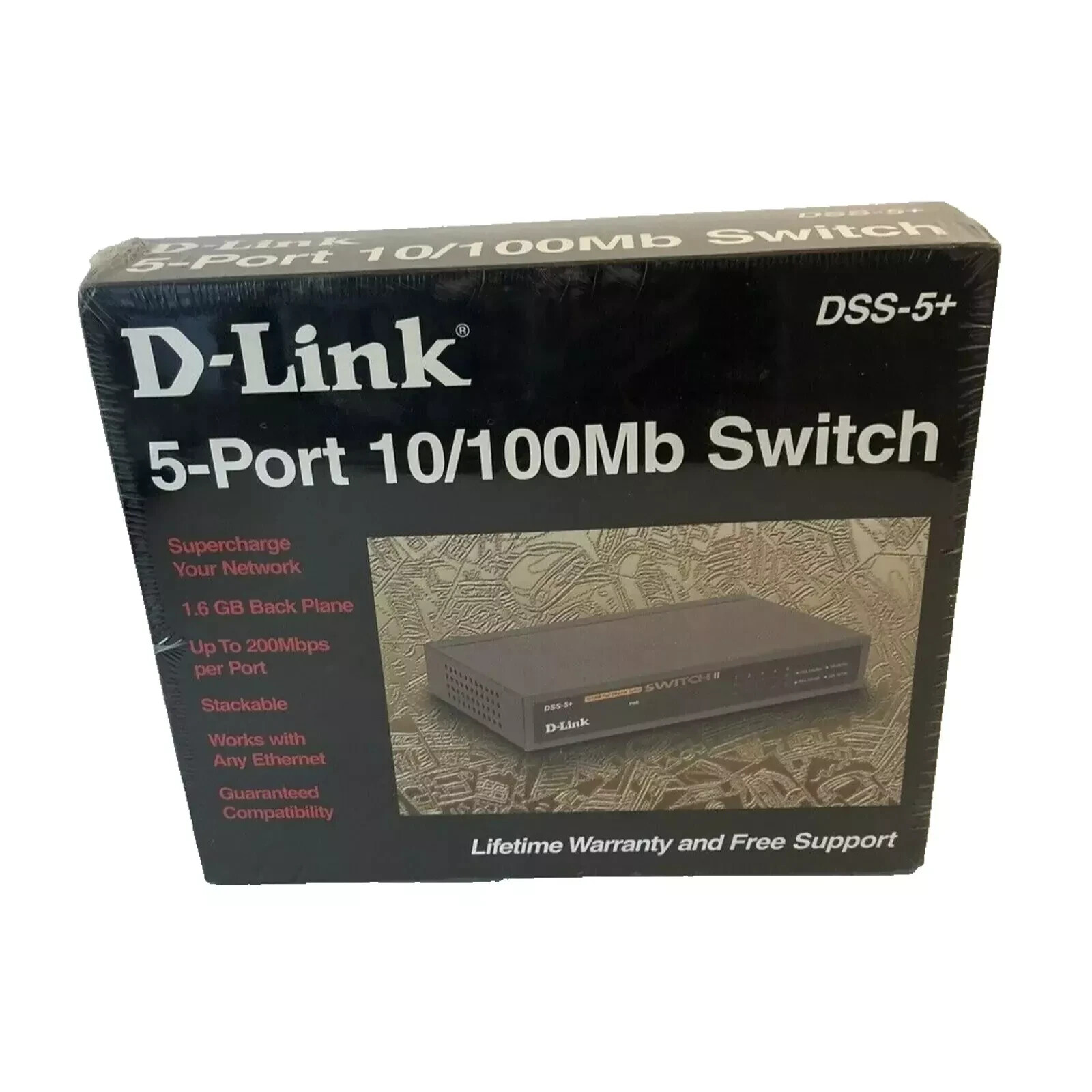 D-Link DSS-5+ 5-Port 10/100 Fast Ethernet Switch w Power Adapter Tested