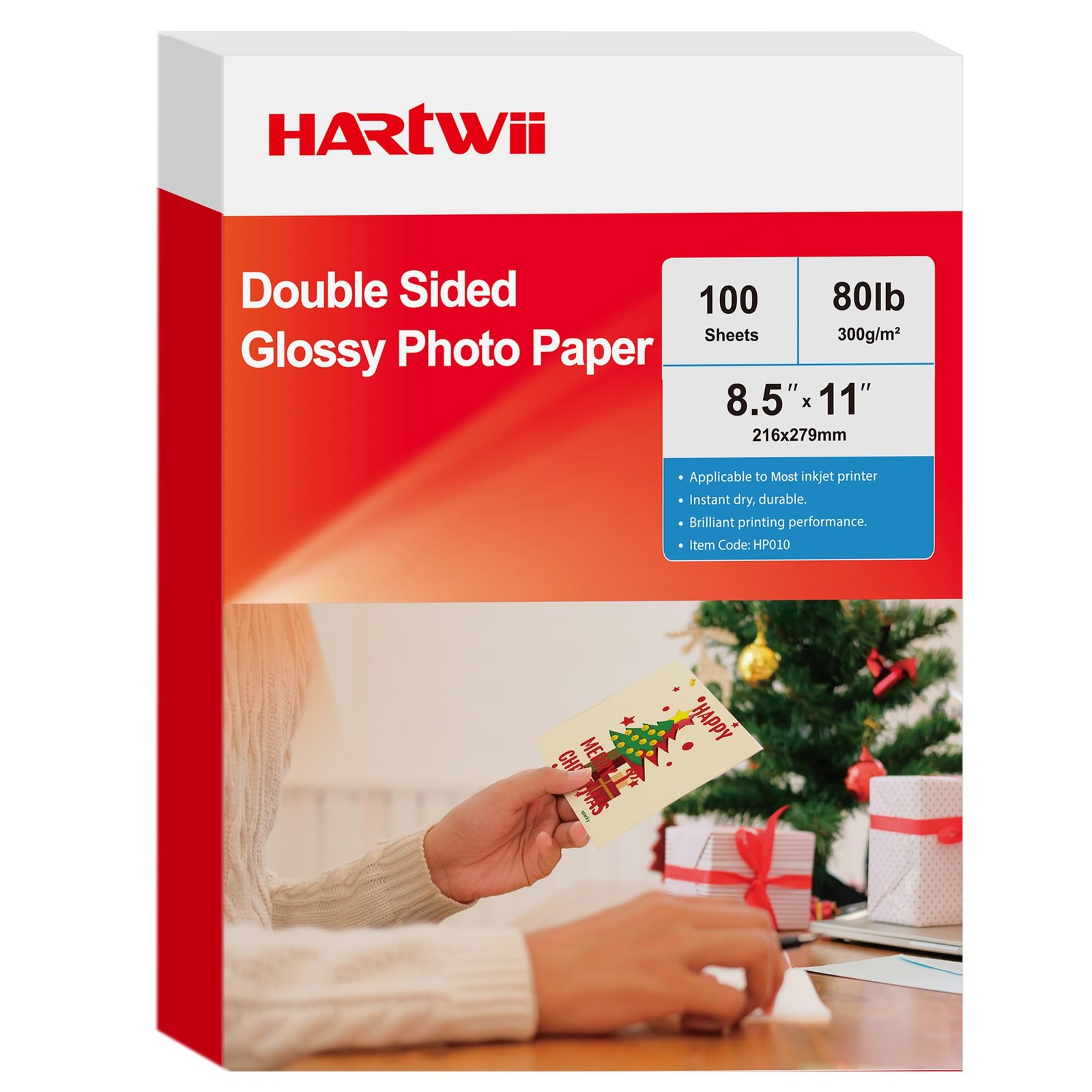 Hartwii 300gsm Double Sided Glossy Thick Heavyweight Photo Paper 80LB 100 She...