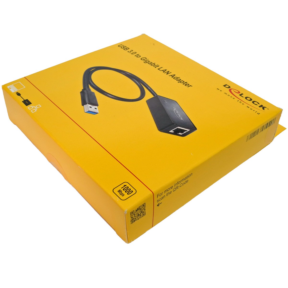 Delock 62121 Adapter 1xUSB 3.0 Type A to 1x GbE LAN RJ-45 Cable 50cm +CD NEW