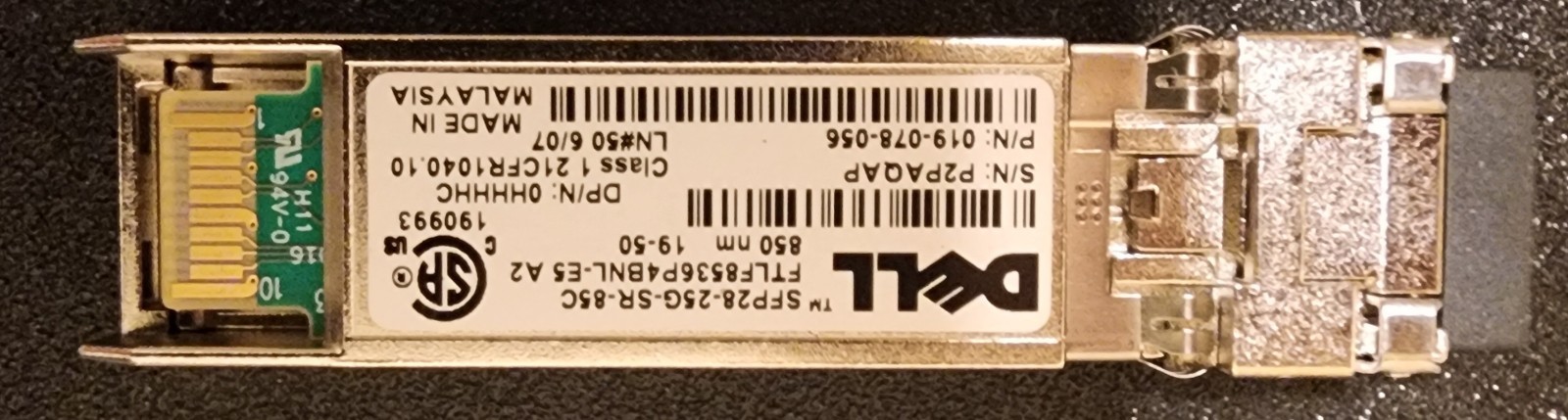 Dell EMC 0HHHHC Tranceiver SFP  25GB SFP28-25G-SR-85C Genuine OEM 019-078-056