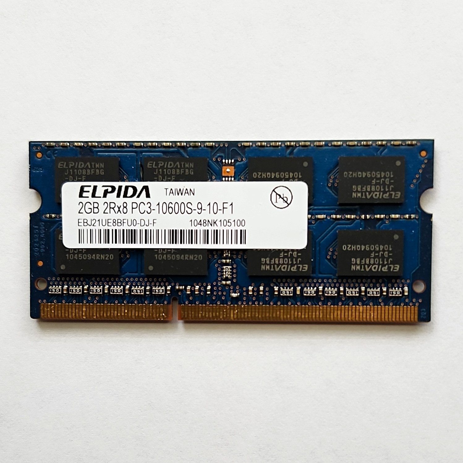 Elpida 2GB DDR3 PC3-10600S 204-Pin SO-DIMM 2Rx8 RAM EBJ21UE8BFU0-DJ-F
