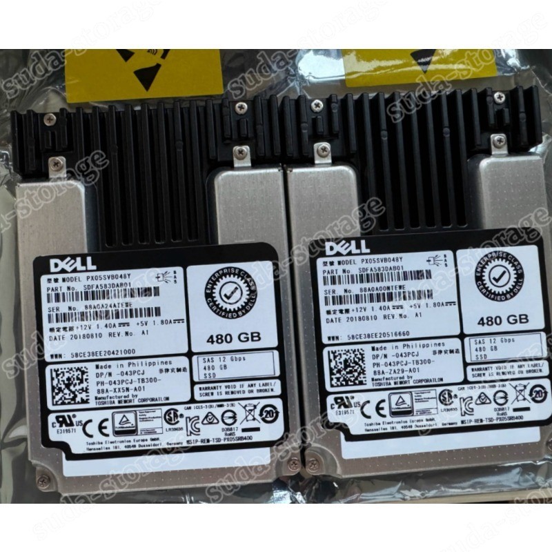 New 43XJ DELL 480GB SAS 12Gbps Mixed Use 2.5'' Internal SSD 043XJ PX05SVB048Y